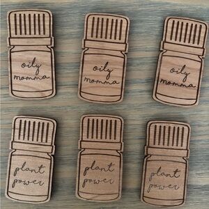 Wooden Essential Oil Bottle Magnets